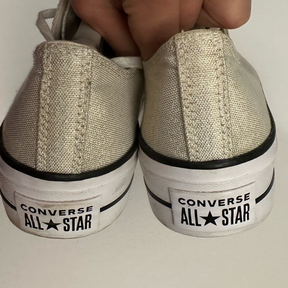 Converse CTAS LIFT PLATFORM OX Gold/Black/White '568630C' Women's Size 10 - Picture 6 of 14